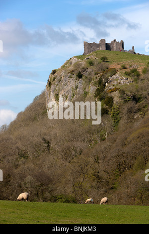 Carreg Cennen Castle near Llandeilo Brecon Beacons National Park Carmarthenshire West Wales UK Stock Photo