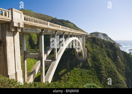 Bixby Bridge on Pacific Coast Rt1 in Big Sur California Stock Photo