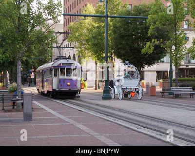 Trolley car on Main Street. Memphis, Tennessee. Stock Photo