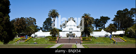 The San Francisco Conservatory of Flowers is seen in Golden Gate Park Stock Photo