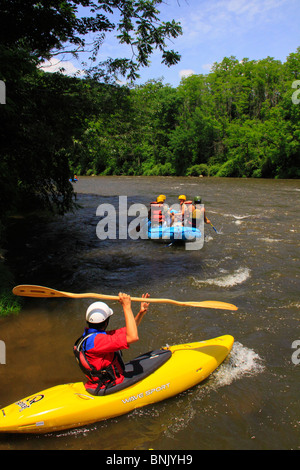 Kayaker and rafters on the Youghiogheny Scenic River, Sang Run ...