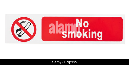 Red no smoking warning sign Stock Photo