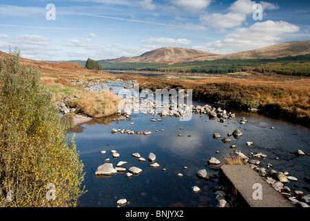 Burn flowing into Loch Doon on the Carrick Forest Drive Stock Photo