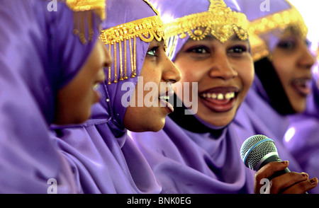 Women from Oman perform a traditional song and dance during the Smithsonian's annual Folklife Festival held in Washington, D.C. Stock Photo