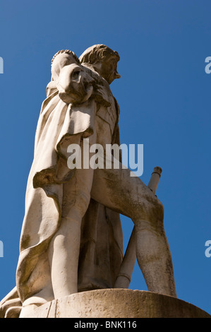 The Lord Nelson statue at Norwich Cathedral in Norwich , Norfolk , England , Great Britain , Uk Stock Photo