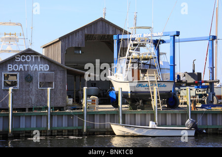 Boatyard at Frisco, North Carolina, USA Stock Photo