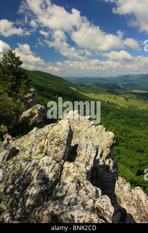 View of Germany Valley and Spruce Knob from North Fork Mountain Trail, Franklin, West Virginia, USA Stock Photo