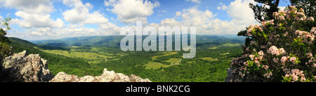 View of Germany Valley and Spruce Knob from North Fork Mountain Trail, Franklin, West Virginia, USA Stock Photo