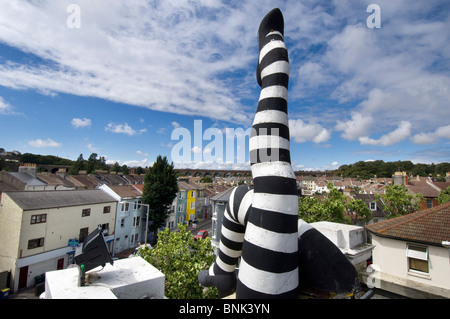 The iconic sculptured striped legs on the roof of the Duke of Yorks cinema in Brighton, East Sussex, the oldest cinema in the UK Stock Photo