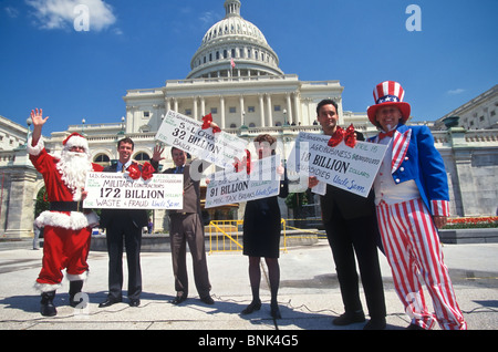 Anti-tax rally on the steps of the US Capitol April 15, 1997 in Washington, DC. Stock Photo