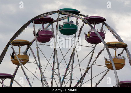 Tulip time festival Dutch Holland Michigan in USA  Ferris wheel with the people horizontal low angle from below during a trade fair hi-res Stock Photo
