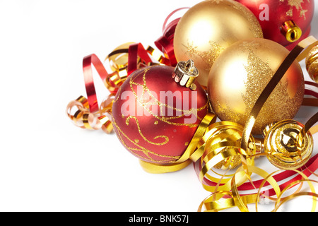 Christmas balls on the white background Stock Photo