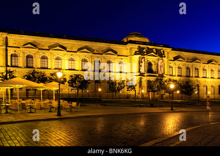 Zwinger Palace in Dresden at Night, Saxony, Germany Stock Photo