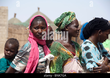 Africa, Senegal, Dakar. Fulani village, semi-nomadic tribe located along the shores of the Pink Lake of Retba. Stock Photo