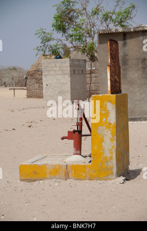 Africa, Senegal, Dakar. Fulani village, semi-nomadic tribe located at the Pink Lake of Retba, about 40 miles from Dakar. Village Stock Photo