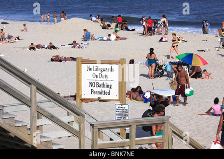 Lifeguards going off duty Long Island NY Stock Photo