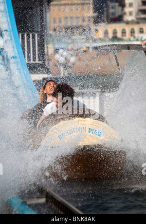 Log flume ride in funfair Brighton pier England UK Stock Photo