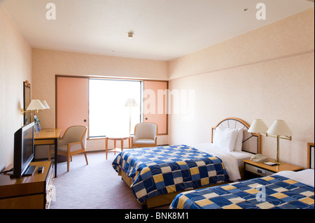 Hilton Hotel room with twin beds Stock Photo