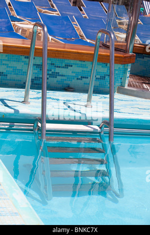 steps into swimming pool Cunard liner Queen Victoria Stock Photo