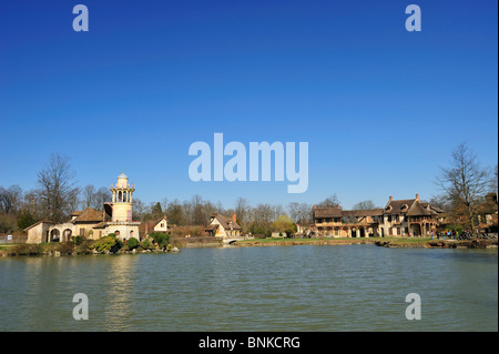 UNESCO blue sky day daytime europe exterior farm ferme ornee france french hameau de la reine horizontal ile-de-france outdoor Stock Photo