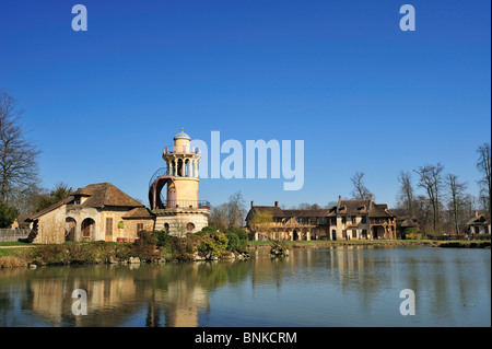 UNESCO blue sky day daytime europe exterior farm ferme ornee france french hameau de la reine horizontal ile-de-france outdoor Stock Photo