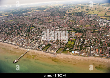 Aerial view of Worthing looking North, West Sussex, UK Stock Photo