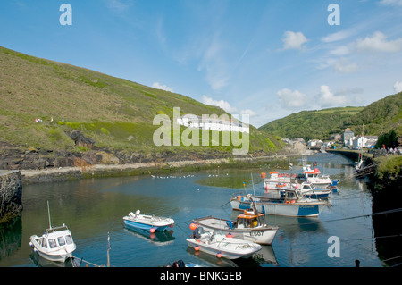 Boast in the harbour Boscastle Cornwall England Stock Photo