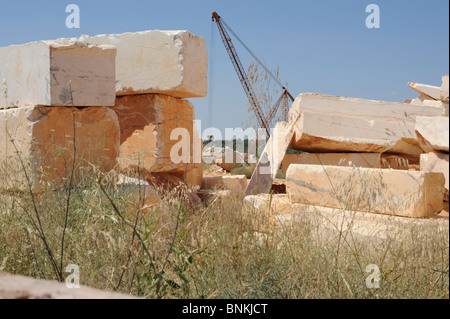 Blocks of marble at a quarry in Borba, Alentejo, Portugal Stock Photo