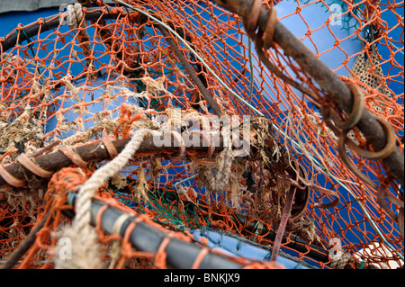 Close up of Lobster Pots in front of a blue backdrop Stock Photo