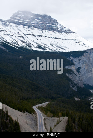Mount Cirrus 3270m and the Icefields Parkway Banff National Park Canada Stock Photo