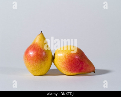 Pair of Perry Pears on a soft grey background Stock Photo