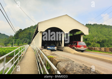 The Phillippi Covered Bridge over the Tygart Valley River, Phillippi, West Virginia, USA Stock Photo