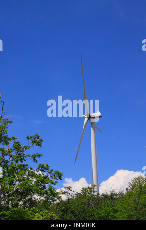 Wind Turbine at Tucker County Wind Farm on Backbone Mountain, Thomas, West Virginia, USA Stock Photo