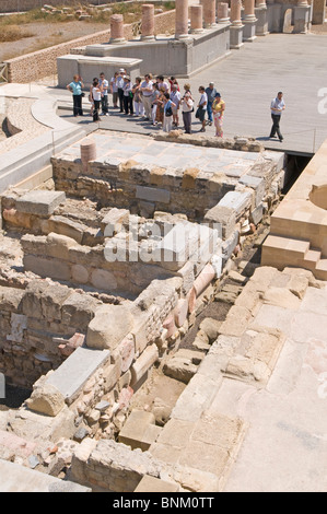 The Roman Theatre of Carthago Nova and Cathedral ruins of Cartagena in the region of Murcia, South Eastern Spain Stock Photo