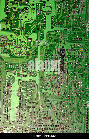 Detail of printed circuit board from a television. "Isolated" Stock Photo