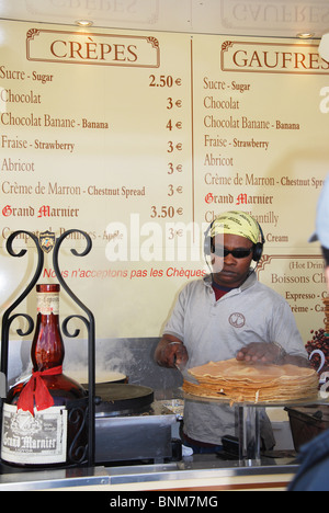 selling crepes at Place de la Concorde, Paris France Stock Photo