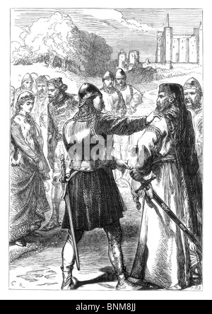 Black and White Illustration of the Arrest of the Duke of Gloucester, July 1387 during the tyranny of King Richard II of England Stock Photo