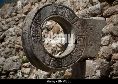 Thr ring of the Ball Court of the Mayan ruins of Uxmal, in the Yucatan peninsula, Mexico, June 13, 2009. Stock Photo