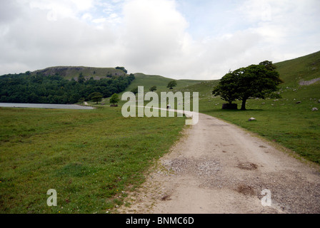 A path alongside Malham Tarn in the Yorkshire Dales Stock Photo