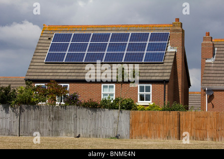 solar panels in domestic house for free heating etc england uk gb Stock Photo