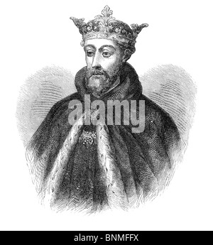 Black and White Illustration of John of Gaunt, 1st Duke of Lancaster Stock Photo