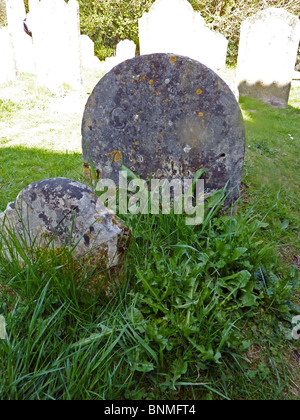 GILBERT WHITE  Grave of the English naturalist and clergyman at St Mary's Church, Selborne, Hanmpshire carries only his initials Stock Photo