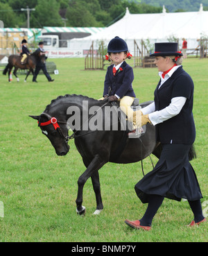 Royal Welsh Show 2010 ridden pony competition for girls under 8 years of age Stock Photo