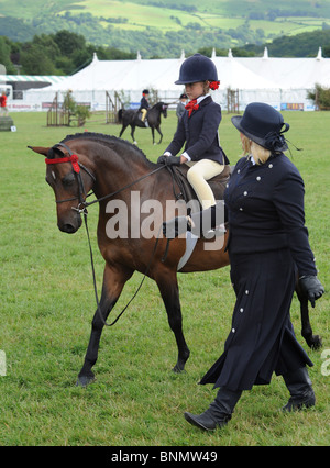 Royal Welsh Show 2010 ridden pony competition for girls under 8 years of age Stock Photo
