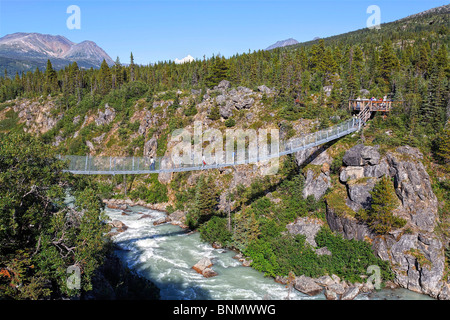 first-class borough Alaska Panhandle Skagway Northern British Columbia Canada white water rapids Tutshi River Southeast Alaska Stock Photo