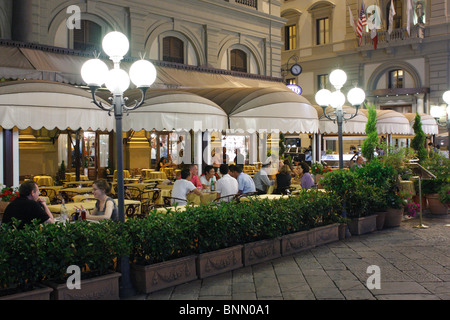 Street restaurant, Piazza della Repubblica, Florence, Italy Stock Photo