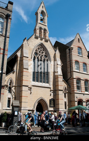 Jumble sale in front of Catholic Church of St Monica, Hoxton Square, London, UK Stock Photo