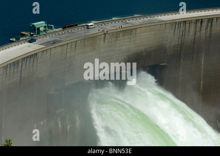 Kariba Dam Wall spilling Stock Photo