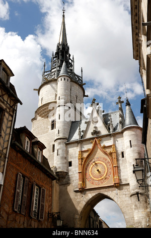 Clock tower in Auxerre Burgundy France Stock Photo