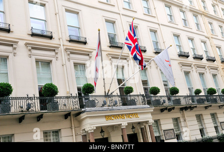 Frontage of Browns Hotel ,Central London Stock Photo